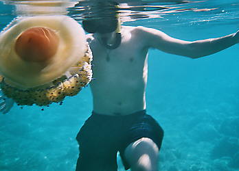Stephan + a pretty big jellyfish