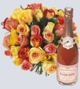 bloemen en champagne