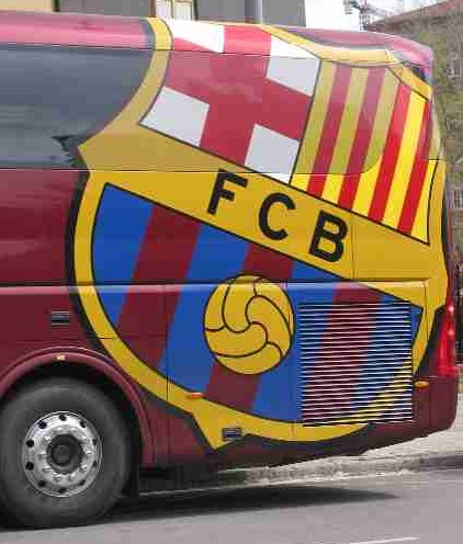 Mannschaftscar vom FC Barcelona heute