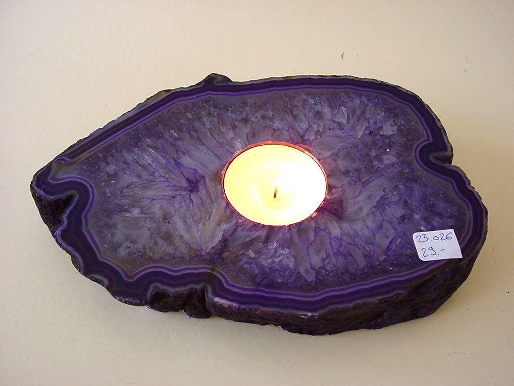 bougeoir agate violette