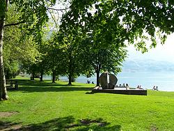 The park on the other side of the harbor