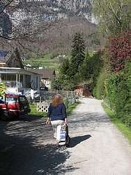 Walking home after shopping