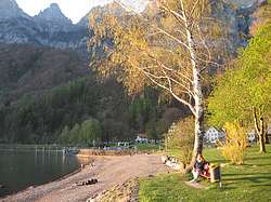Beach park in the evening