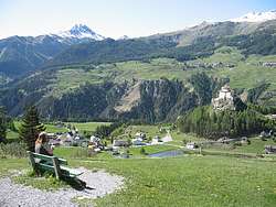 Resting on a bench with view of the castle