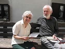 Marietta & Joerg in the front yard