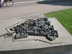 Bronze model of the town