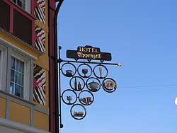 Restaurant sign in Appenzell