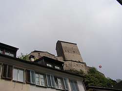 Sargans Castle seen from the town