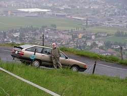 Steep parking space