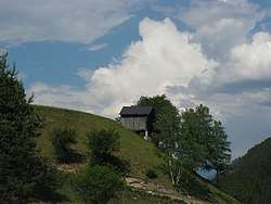 Hayshack on a steep hill