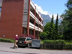 Front yard of the practice building