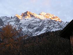 Piz Pisoc in the evening sun