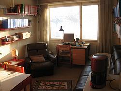 My desk at the living room window