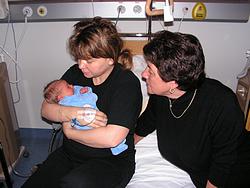Claudia & her mom with baby Yannis