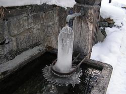 Ice sculpture in the fountain