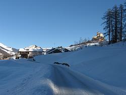 Looking back on the little road to Valatscha