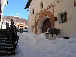 Old front door in Ardez
