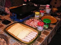 Table set for raclette