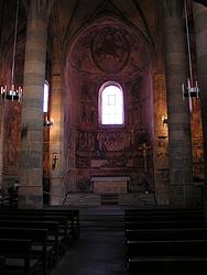 The chancel with more than 1000 year old murals