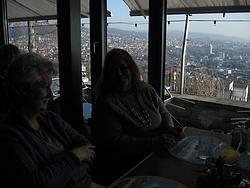 Having lunch at a panorama restaurant on the hills