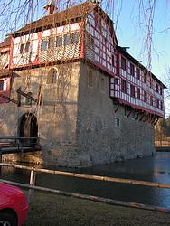 The castle is moated