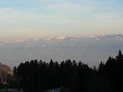 View from the Ruppen Pass across the Rhine Valley into Austria