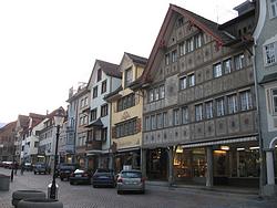 Row of very old houses in downtown Altst&auml;tten