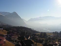View from Triesenberg up the Rhine Valley