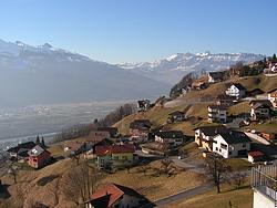 Looking across the Rhine Valley into the Swiss Prealps