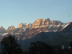 The Churfirsten range in the evening sun