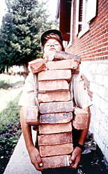 St. Helena: transporting bricks