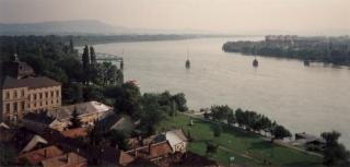 Esztergom, Donaubrcke 1994 (zerstrt 1944, repariert 2001)