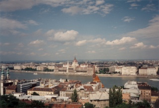 Budapest, Parlamentsgebude von der Burg aus gesehen