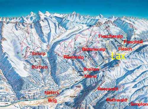 Drei grosse, miteinander verbundene Skigebiete, vor der Haustre...
