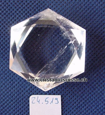 Sceau de Salomon en cristal de roche 3,3 cm, pice unique 