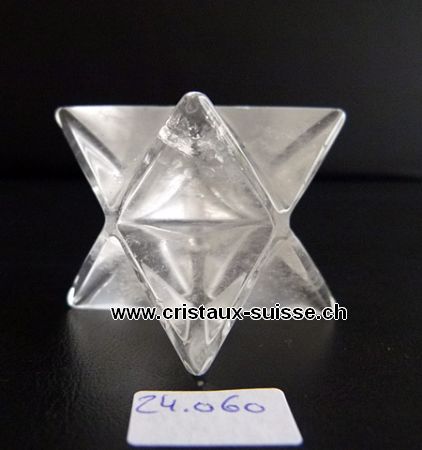Merkaba en cristal de roche, diagonale environ 5,8 cm. Pice unique