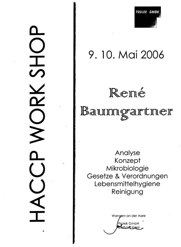 2006 Hygienekurs HACCP