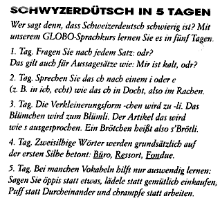 Schwyzerd&uuml;tsch f&uuml;r alle Lebenslagen